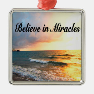 SCHÖNES GLAUBEN IN MIRACLES SUNRISE DESIGN SILBERNES ORNAMENT