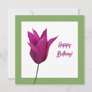 Schönes Glück Geburtstag heiß rosa Tulpe floral Karte