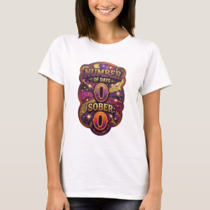 Schönes Gold ANZAHL DER TAGE NÜCHTERN 0 Graphic T- T-Shirt