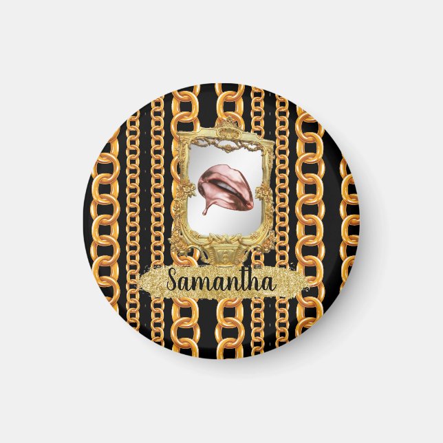 Schönes Gold Eleganter Chic Custom Magnet (Vorne)