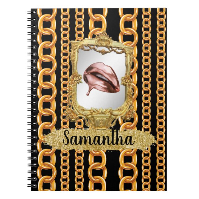Schönes Gold Eleganter Chic Custom Notizblock (Vorderseite)
