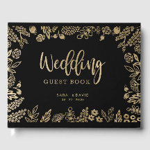 Schönes Gold Foil Wedding Gästebuch
