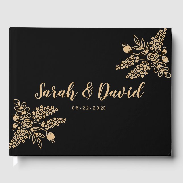 Schönes Gold Foil Wedding Gästebuch (Vorderseite)