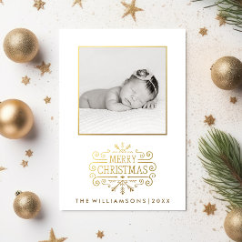 Schönes Gold Frohe Weihnachten Snowflake Foto