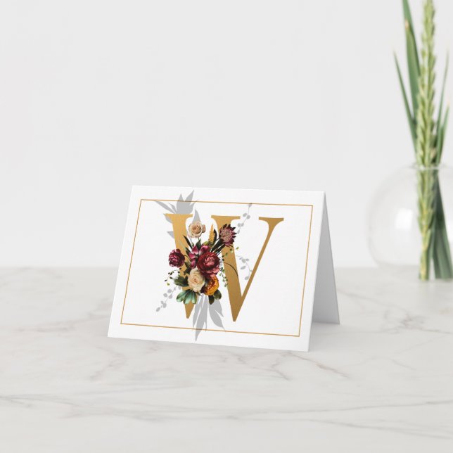 SCHÖNES GOLD- UND BLUMENMONOGRAMM W (Vorderseite)