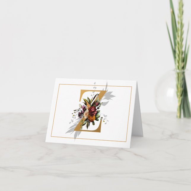 SCHÖNES GOLD- UND BLUMENMONOGRAMM Z (Vorderseite)