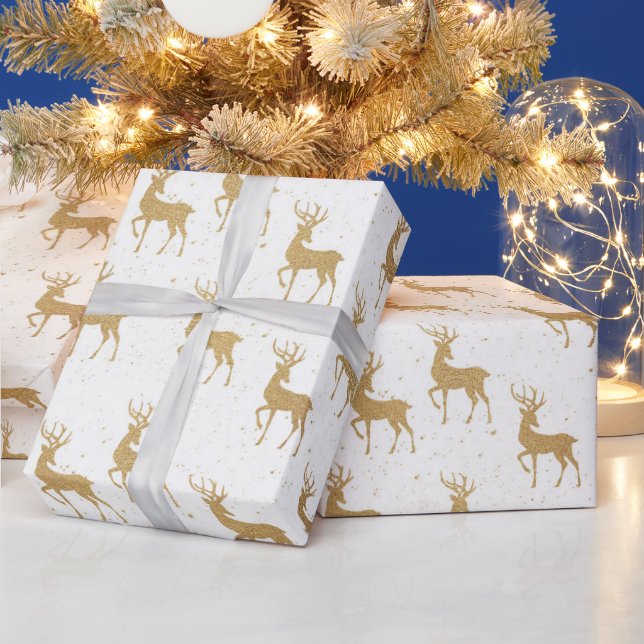 Schönes Gold Weihnachtsmuster Geschenkpapier (Feiertage)