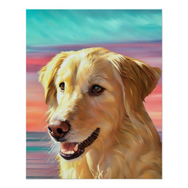Schönes Golden Retriever Glossy Poster (Vorderseite)