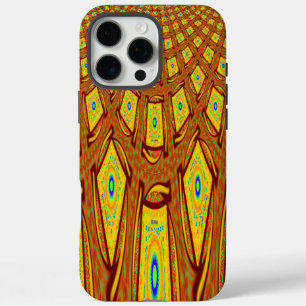 Schönes goldenbraunes afrikanisches Stammesdruck-V iPhone 16 Pro Max Hülle