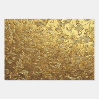 Schönes goldenes Muster Geschenkpapier Set