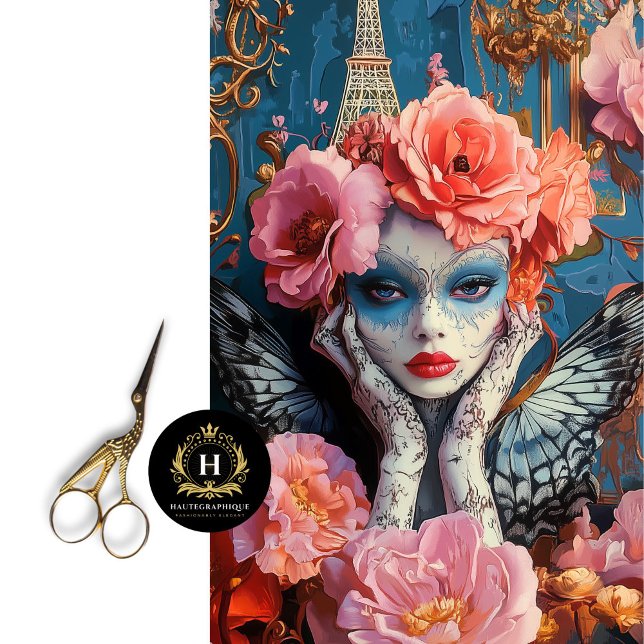 Schönes Gothic Gargoyle Eiffel Tower Decoupage Seidenpapier (Von Creator hochgeladen)