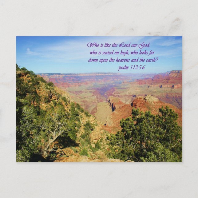 Schönes Grand Canyon Foto mit Bibel Verse Postkarte (Vorderseite)