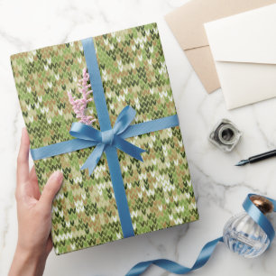 Schönes grandioses Strick in grüner Olivenfarbe Geschenkpapier