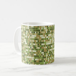 Schönes grandioses Strick in grüner Olivenfarbe Kaffeetasse