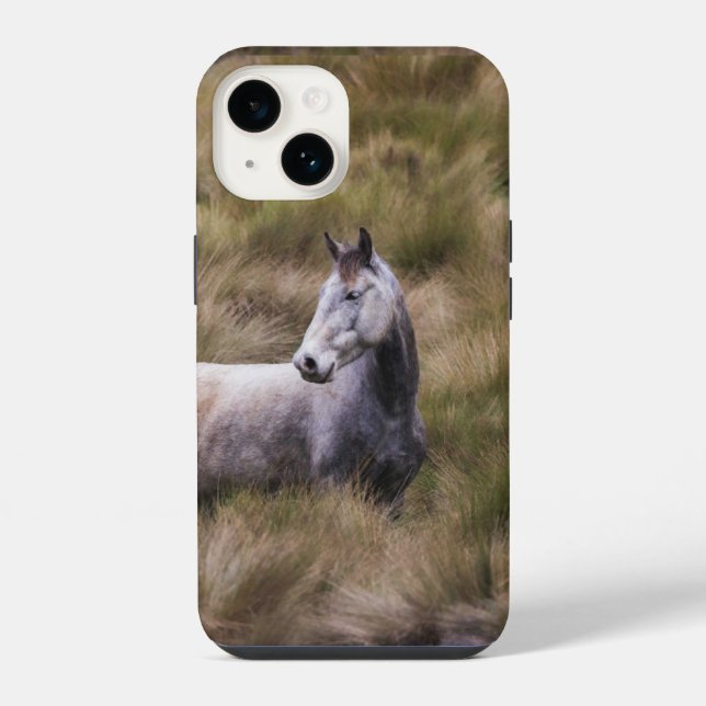 Schönes graues, farbiges Pferd iPhone Hülle (Rückseite)