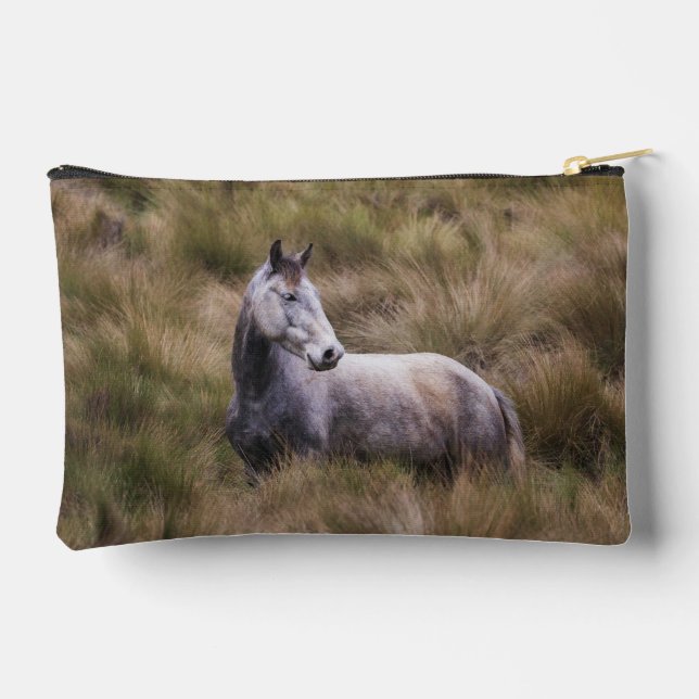 Schönes graues, farbiges Pferd Zubehörtasche (Rückseite)