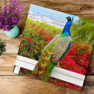 Schönes Green Blue Peacock Foto Stilvoll elegant Puzzle