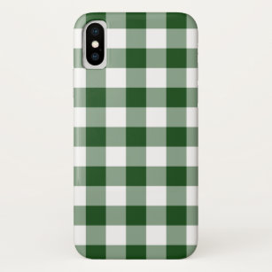 Schönes Green und White Gingham Muster iPhone XS Hülle