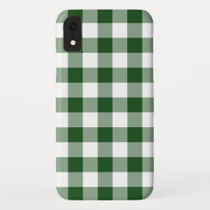 Schönes Green und White Gingham Muster iPhone XR Hülle