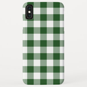 Schönes Green und White Gingham Muster iPhone XS Max Hülle