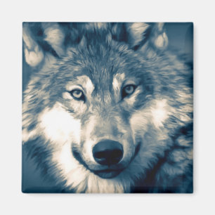 Schönes Grey Wolf Woodland Animal Magnet