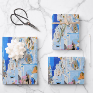 Schönes Griechenland Geschenkpapier Flachblatt Set