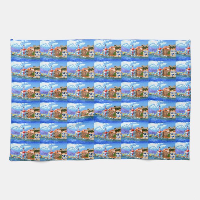 Schönes Griechenland  Geschirrtuch (Horizontal)