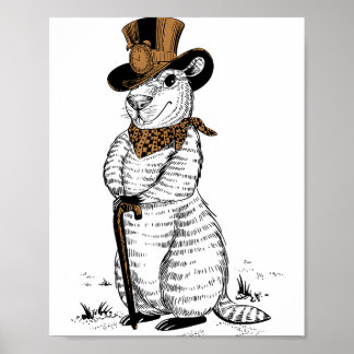 Schönes Groundhog-Liebhaber-T-Shirt für Jungen und Poster