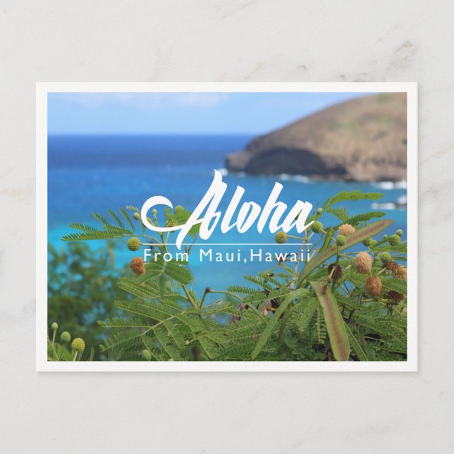 Schönes Grün und Blau aus Maui Hawaii Postkarte (Vorderseite)