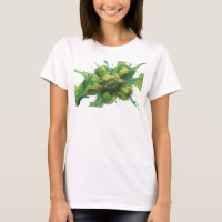 Schönes grünes abstraktes Apfel-T-Shirt mit indivi