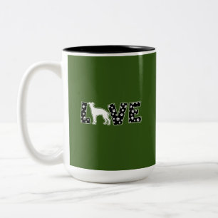 Schönes grünes Geschenk für Whippet-Liebhaber mit Zweifarbige Tasse