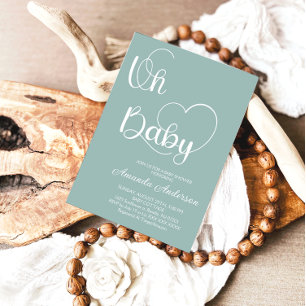 Schönes grünes Geschlecht Moderne Elegante Babydus Einladung