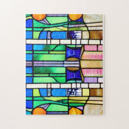 Schönes grünes Hartglas Puzzle