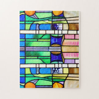 Schönes grünes Hartglas Puzzle