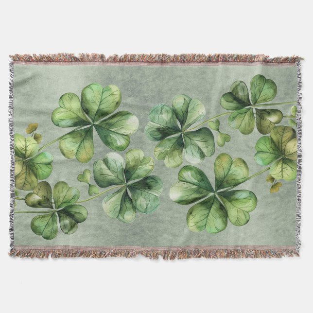Schönes grünes Kleeblatt Decke (Vorderseite)