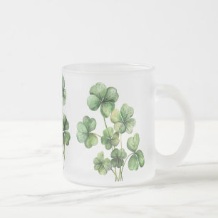 Schönes grünes Kleeblatt Mattglastasse