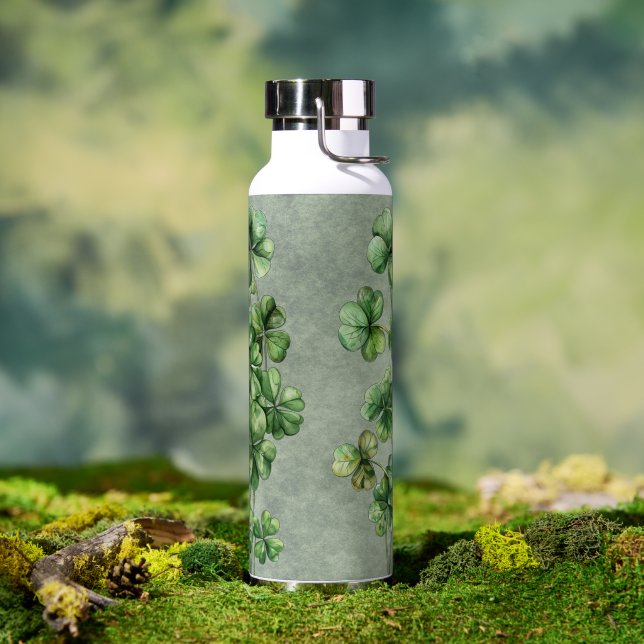 Schönes grünes Kleeblatt Trinkflasche (Außenbereich)