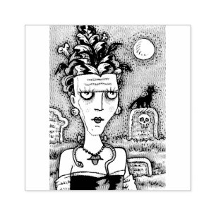 SCHÖNES GRUSELIGES FRANKENELLA-MONSTER, GRÄBER, KA GUMMISTEMPEL