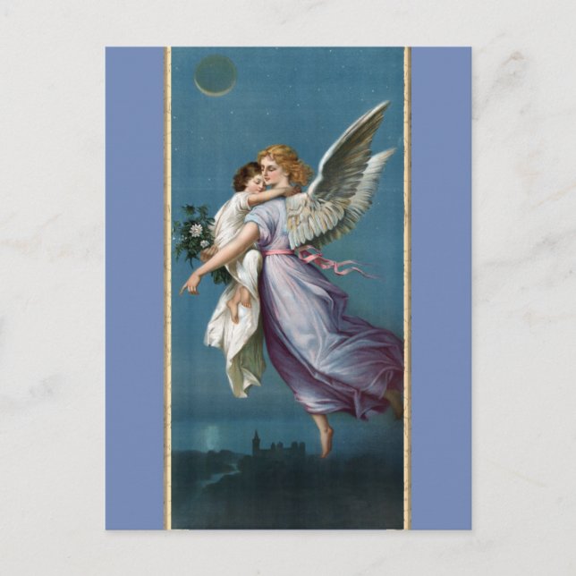 Schönes Guardian Angel Malerei Postkarte (Vorderseite)