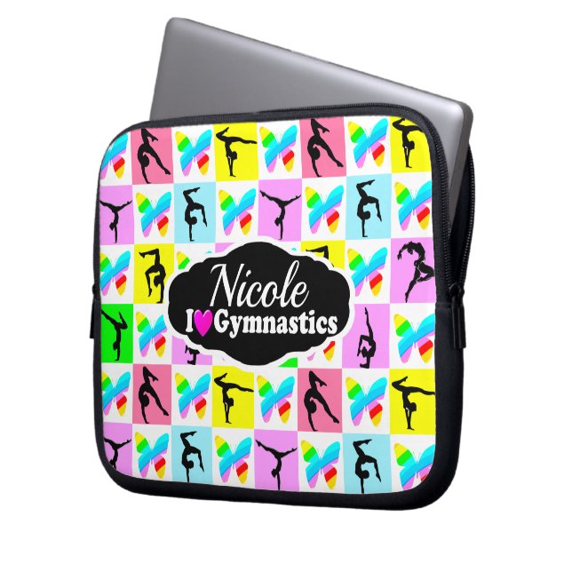SCHÖNES GYMNASTICS-BUTTERFLY-DESIGN LAPTOPSCHUTZHÜLLE (Vorderseite Links)