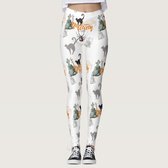 Schönes Halloween-Muster Leggings (Vorderseite)
