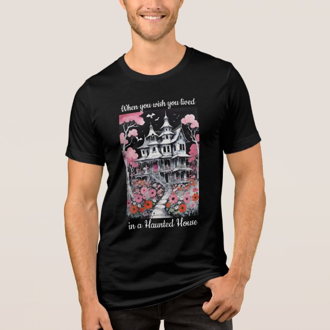 Schönes Halloween-Spuk Haus Tri-Blend Shirt (Vorderseite)