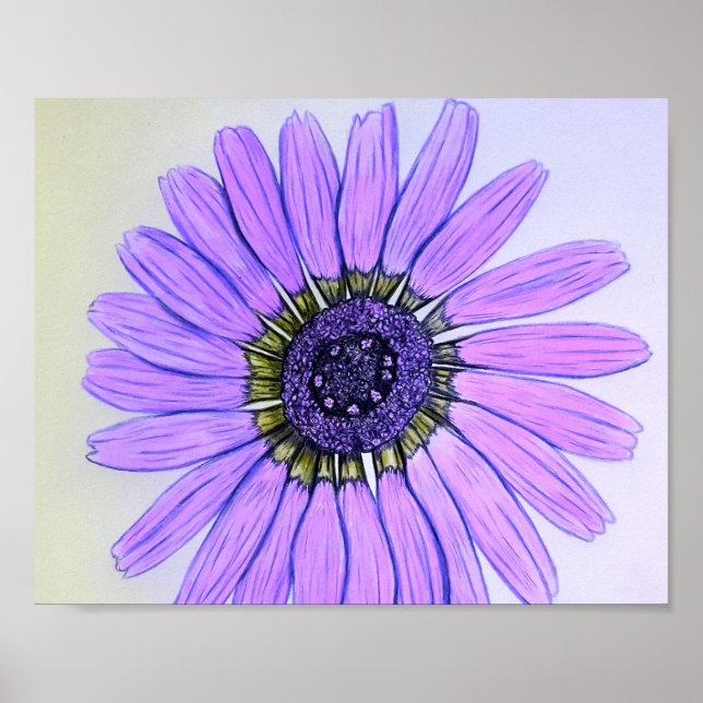 Schönes handgezeichnetes Blume Design Poster (Vorne)