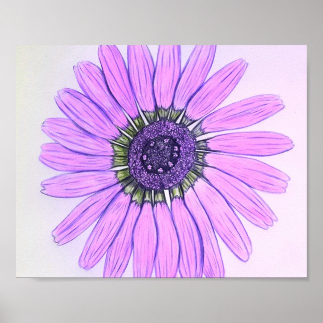 Schönes handgezeichnetes Blume Design Poster (Vorne)