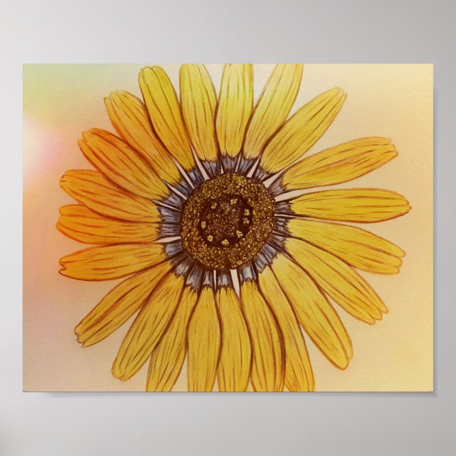 Schönes handgezeichnetes Blume Poster (Vorne)