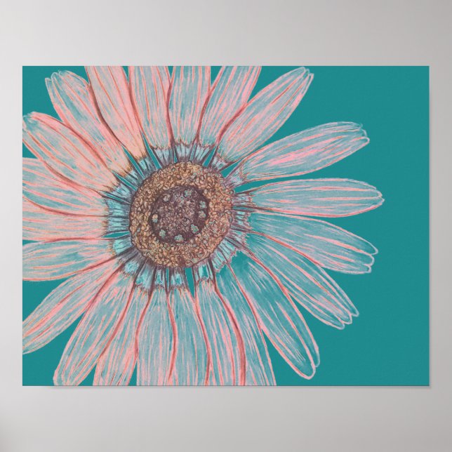 Schönes Handgezeichnetes Blume Poster (Vorne)