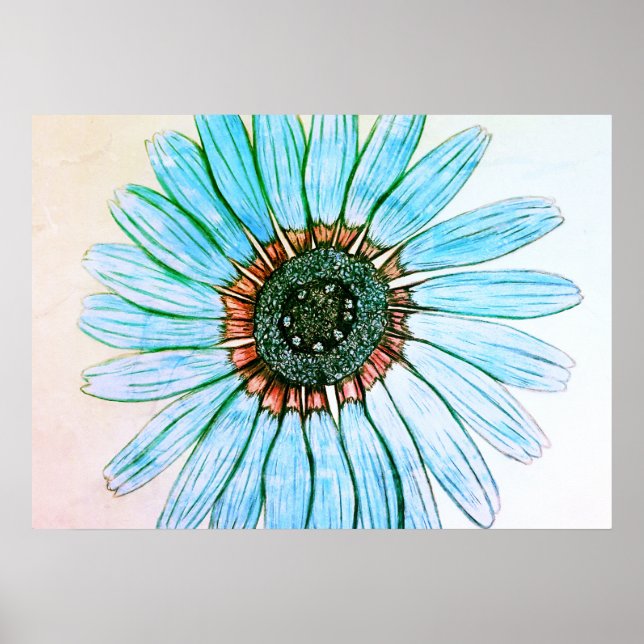 Schönes Handgezeichnetes Blume Poster (Vorne)