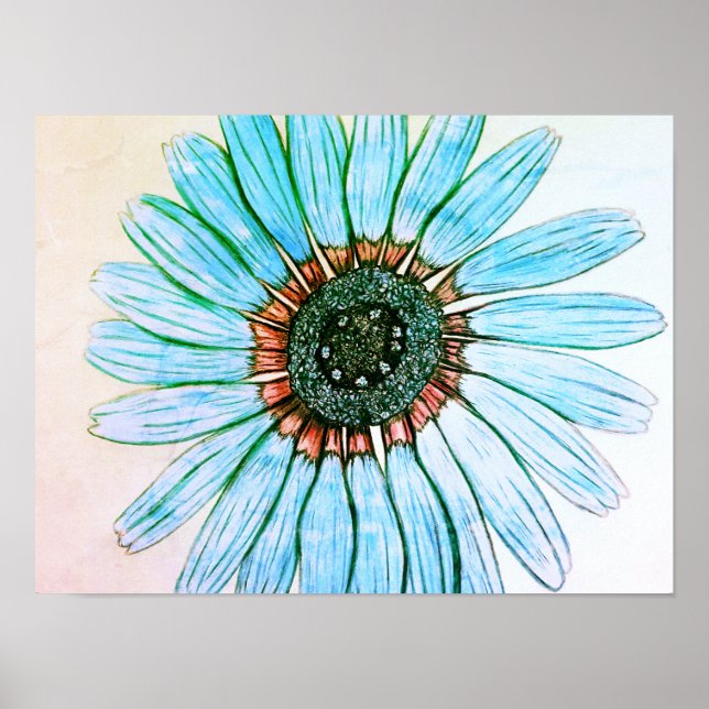 Schönes Handgezeichnetes Blume Poster (Vorne)