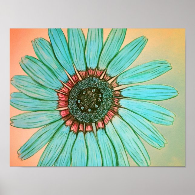 Schönes Handgezeichnetes Blume Poster (Vorne)