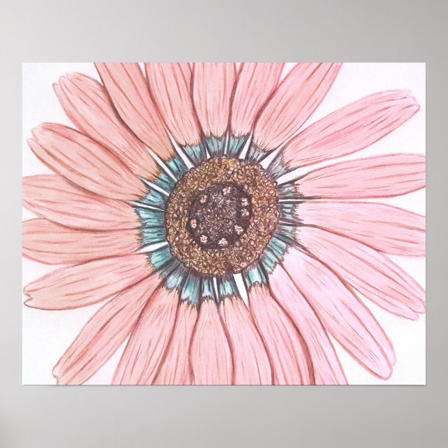 Schönes handgezeichnetes Blume Poster (Vorne)